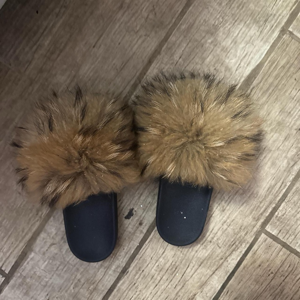 Faux Fur Brown Women's Slippers